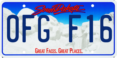 SD license plate 0FGF16