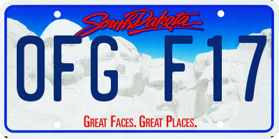 SD license plate 0FGF17
