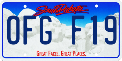 SD license plate 0FGF19
