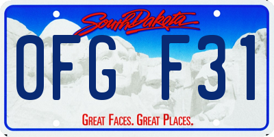 SD license plate 0FGF31