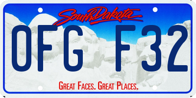 SD license plate 0FGF32