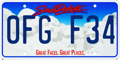 SD license plate 0FGF34