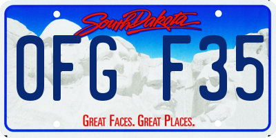 SD license plate 0FGF35