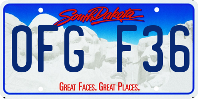 SD license plate 0FGF36