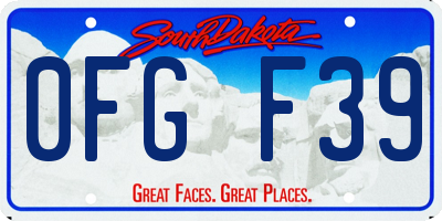 SD license plate 0FGF39