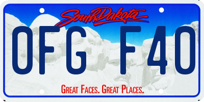 SD license plate 0FGF40
