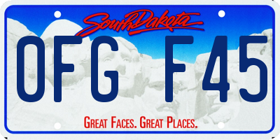 SD license plate 0FGF45