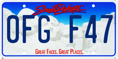 SD license plate 0FGF47