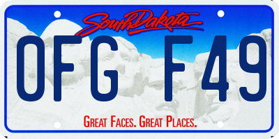 SD license plate 0FGF49