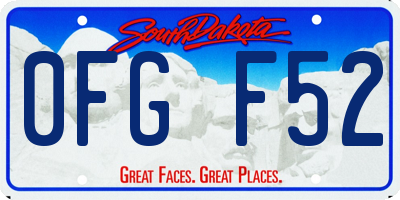 SD license plate 0FGF52