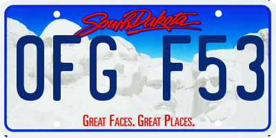 SD license plate 0FGF53