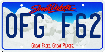 SD license plate 0FGF62