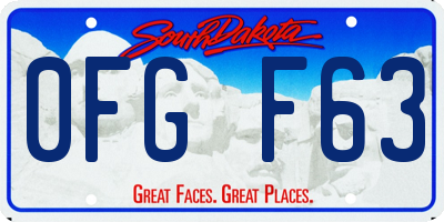 SD license plate 0FGF63