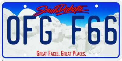 SD license plate 0FGF66