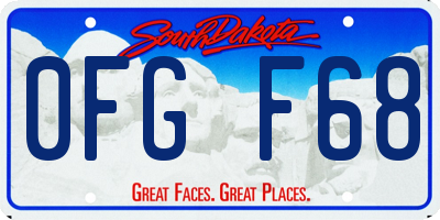 SD license plate 0FGF68
