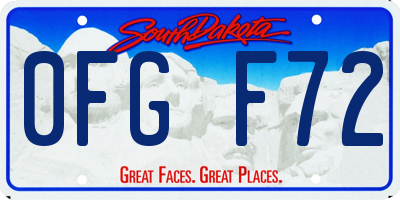 SD license plate 0FGF72