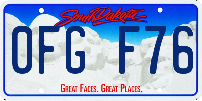 SD license plate 0FGF76