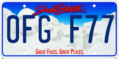 SD license plate 0FGF77
