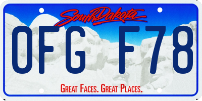 SD license plate 0FGF78