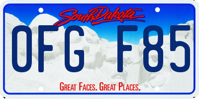 SD license plate 0FGF85