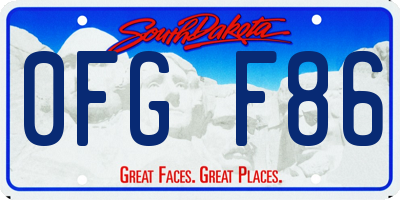 SD license plate 0FGF86