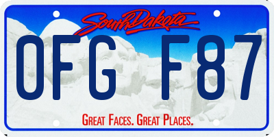 SD license plate 0FGF87
