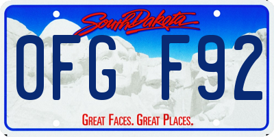 SD license plate 0FGF92