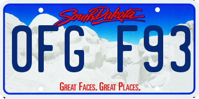 SD license plate 0FGF93