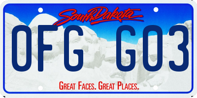 SD license plate 0FGG03