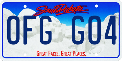 SD license plate 0FGG04
