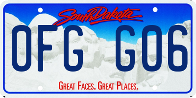 SD license plate 0FGG06
