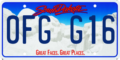 SD license plate 0FGG16