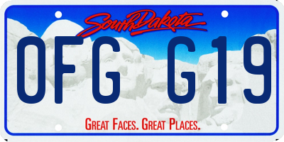 SD license plate 0FGG19
