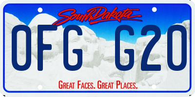 SD license plate 0FGG20