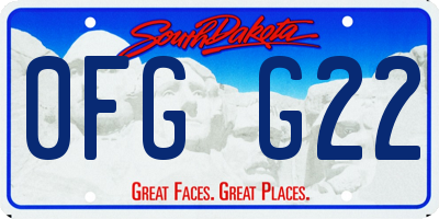 SD license plate 0FGG22