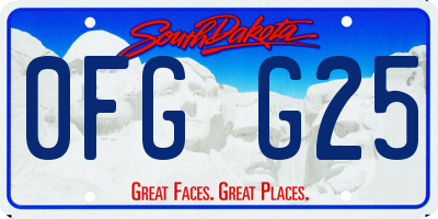 SD license plate 0FGG25