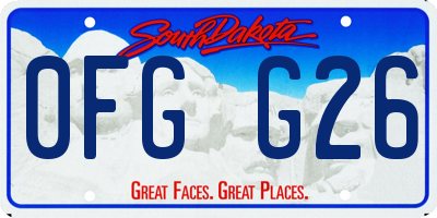 SD license plate 0FGG26