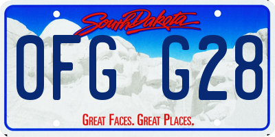 SD license plate 0FGG28