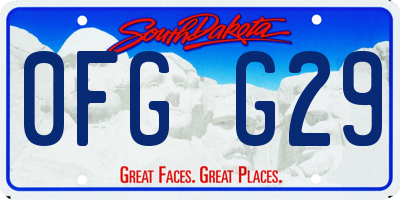 SD license plate 0FGG29