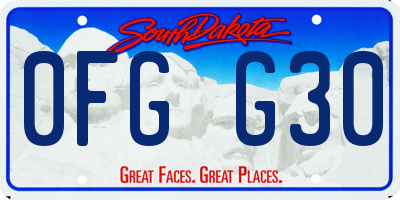 SD license plate 0FGG30