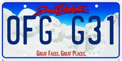 SD license plate 0FGG31