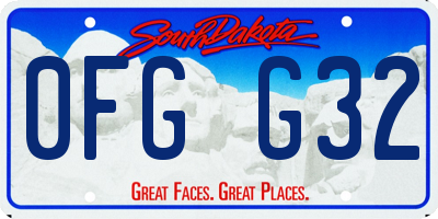 SD license plate 0FGG32