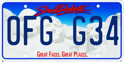 SD license plate 0FGG34
