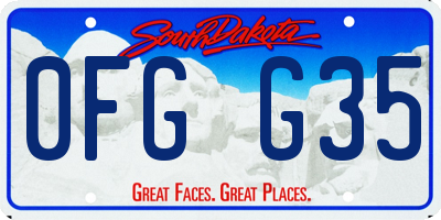 SD license plate 0FGG35