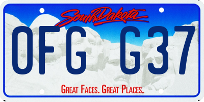 SD license plate 0FGG37
