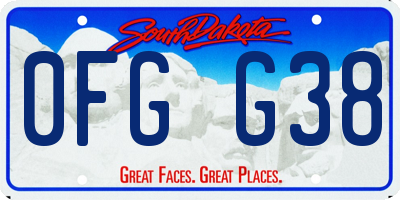 SD license plate 0FGG38