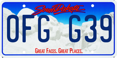 SD license plate 0FGG39