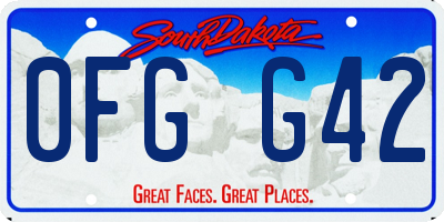 SD license plate 0FGG42