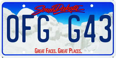SD license plate 0FGG43