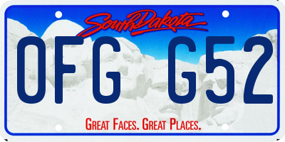 SD license plate 0FGG52